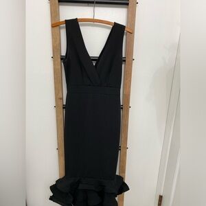 FOREVER 21 Black Knit Dress|Little Black Formal Dress|Black Tulip Dress|Size S